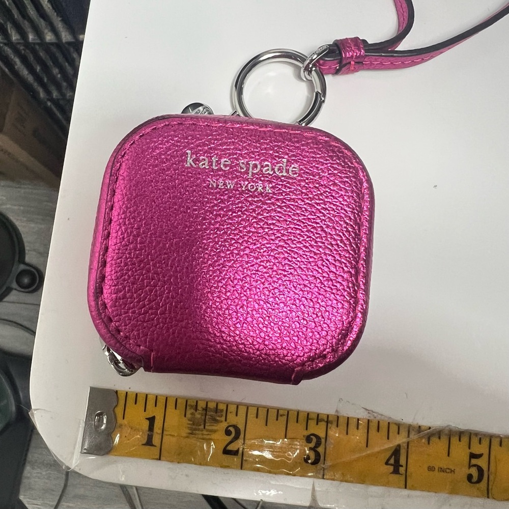Kate Spade Ava Metallic Bikini Pink Airpods Lanyard Case NWT - Picture 6 of 10